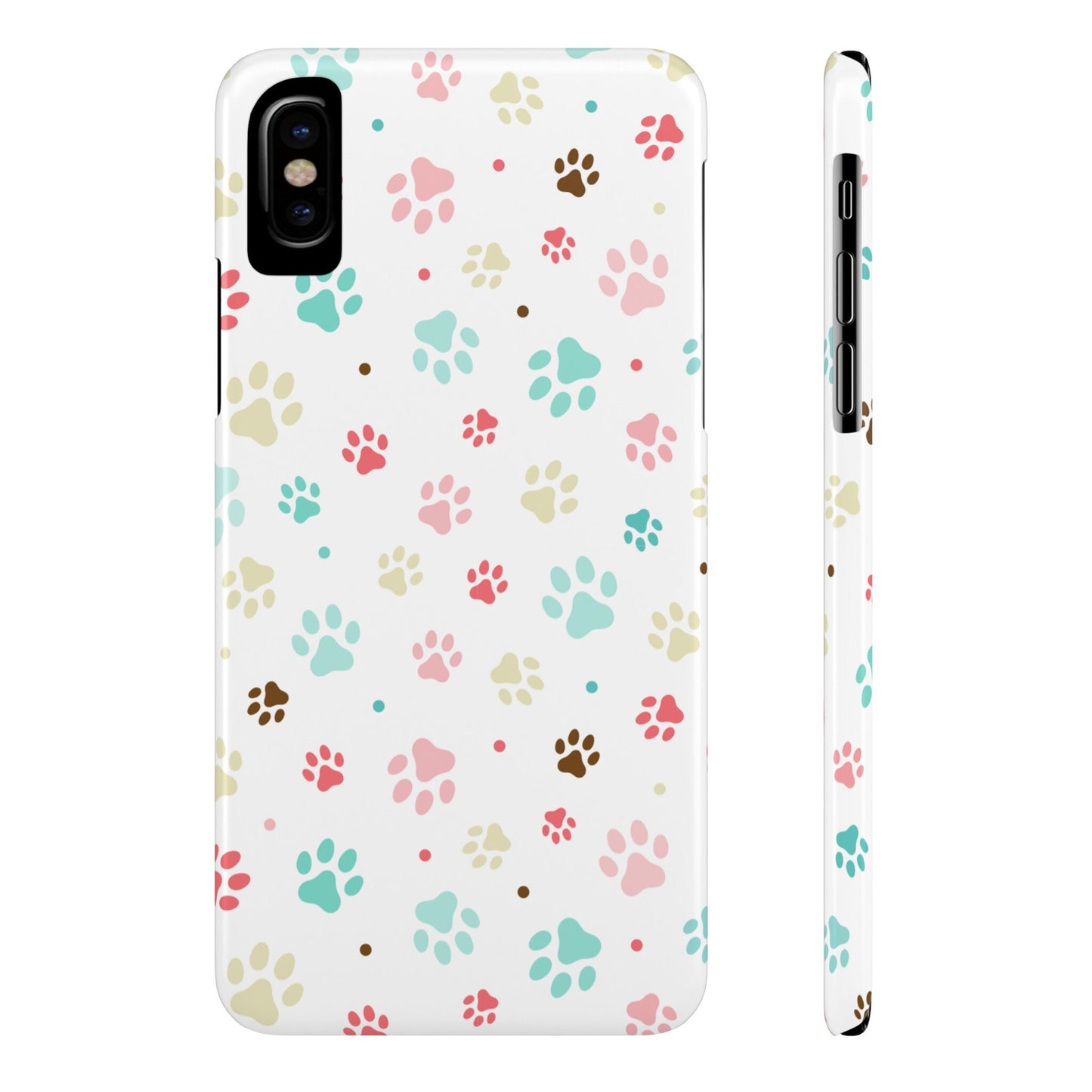 Sleek Paw Printed Sim Phone Case: Trendy Design for iPhone Models 12-15