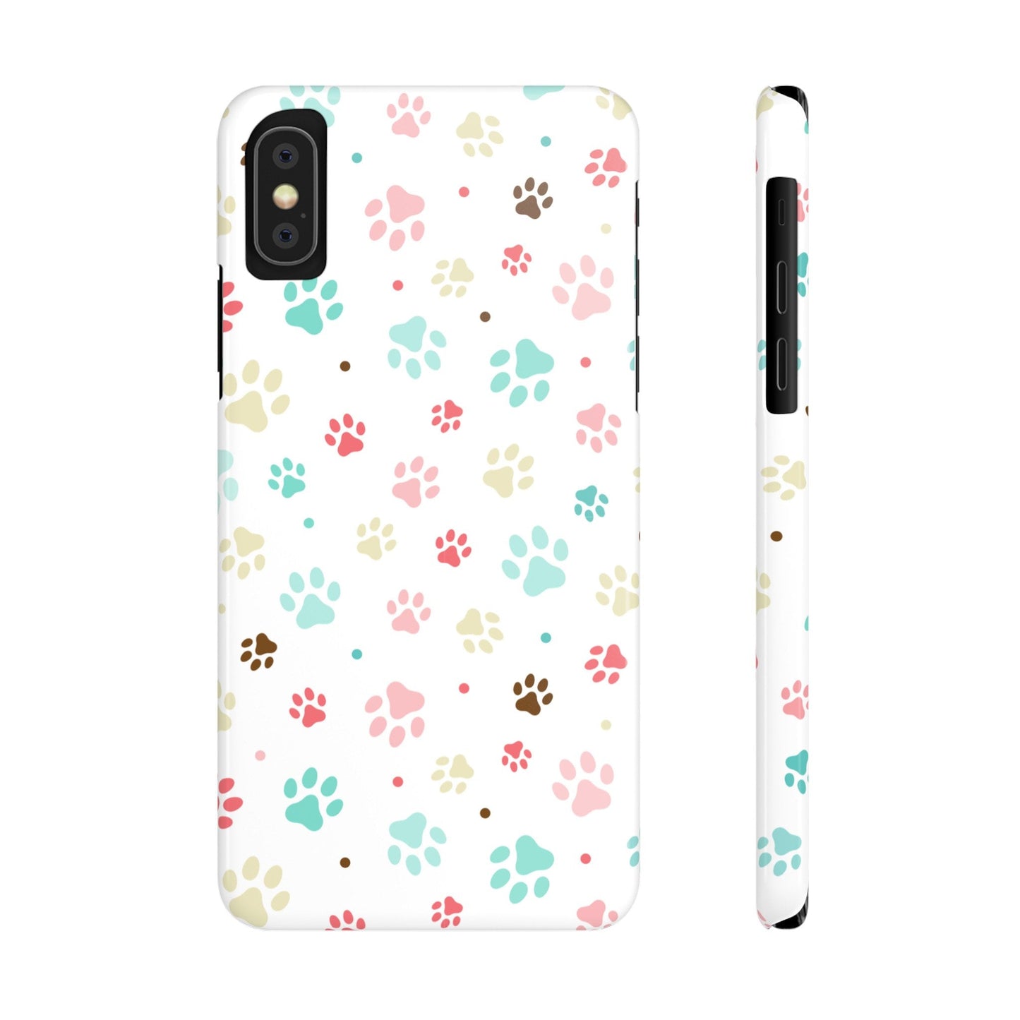 Sleek Paw Printed Sim Phone Case: Trendy Design for iPhone Models 12-15