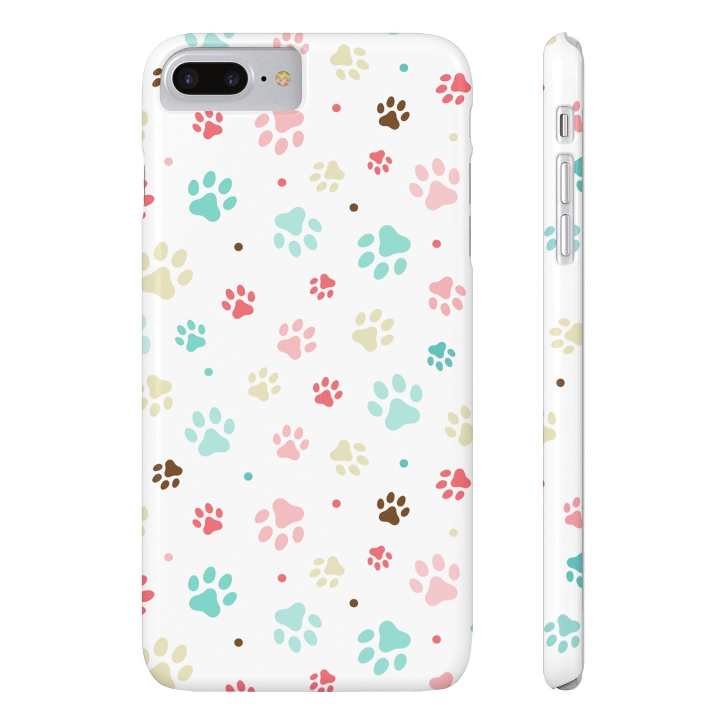 Sleek Paw Printed Sim Phone Case: Trendy Design for iPhone Models 12-15