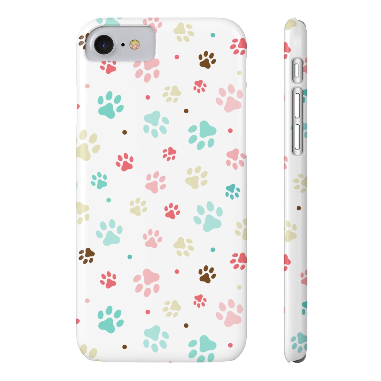 Sleek Paw Printed Sim Phone Case: Trendy Design for iPhone Models 12-15