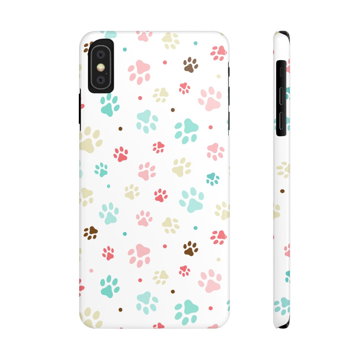 Sleek Paw Printed Sim Phone Case: Trendy Design for iPhone Models 12-15