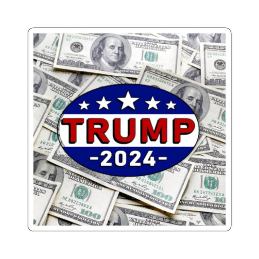 trump 2024 with one hundred dollar bill back ground