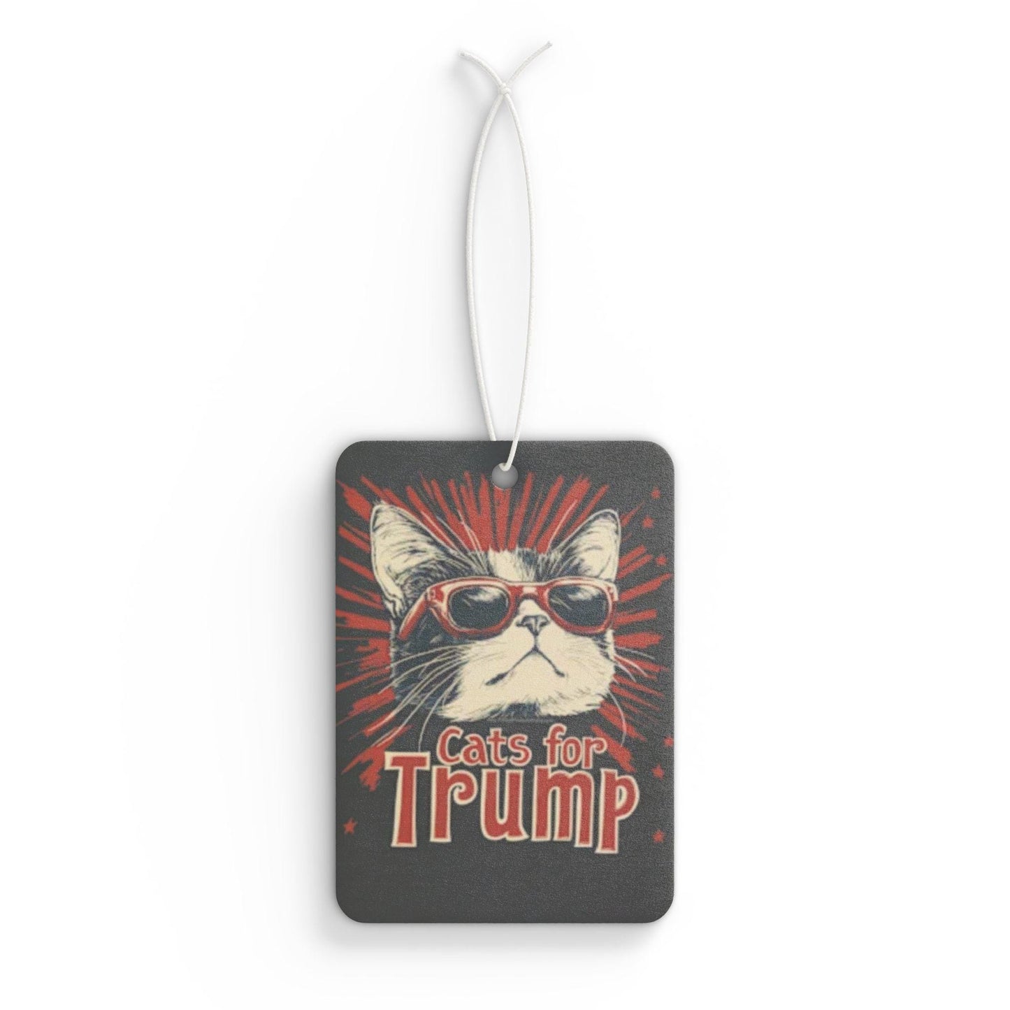 Cats For Trump Red and Navy car air freshener? cat with red sunglasses