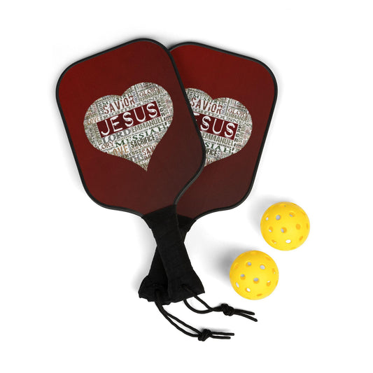 Pickleball Kit: Love Heart Jesus Design - Must-Have for Christian Pickleball Enthusiasts