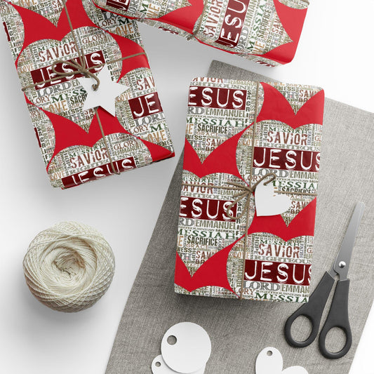 Red Jesus Heart Love Roll Wrapping Paper: Spread Joy and Meaning with Religious Gift Wrap For All Occasions