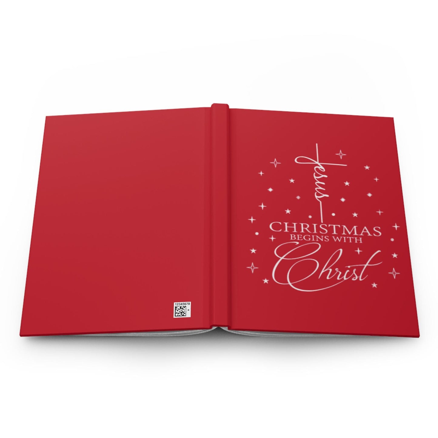 Jesus Christmas Begins With Christ: Red Hardcover Journal - Matte Finish for Inspirational Writing, Gift for Christians