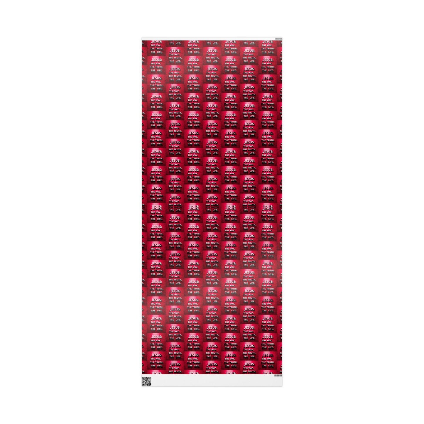 Dark Red Gift Wrapping Paper with Brick Background - 'Jesus, the Way, the Truth, the Life' Design for All Occasions | Religious Message