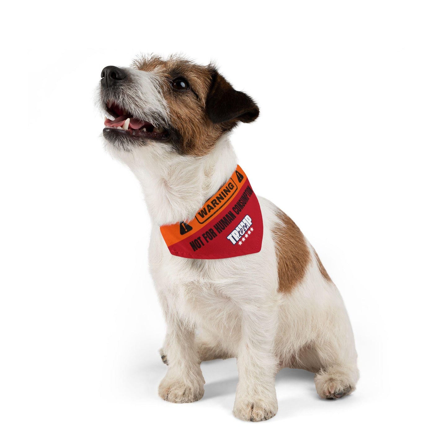 Warning! Not for Human Consumption Trump 2024: Red Pet Bandana Collar - USA-Printed Fun Unique Election Themed Accessory