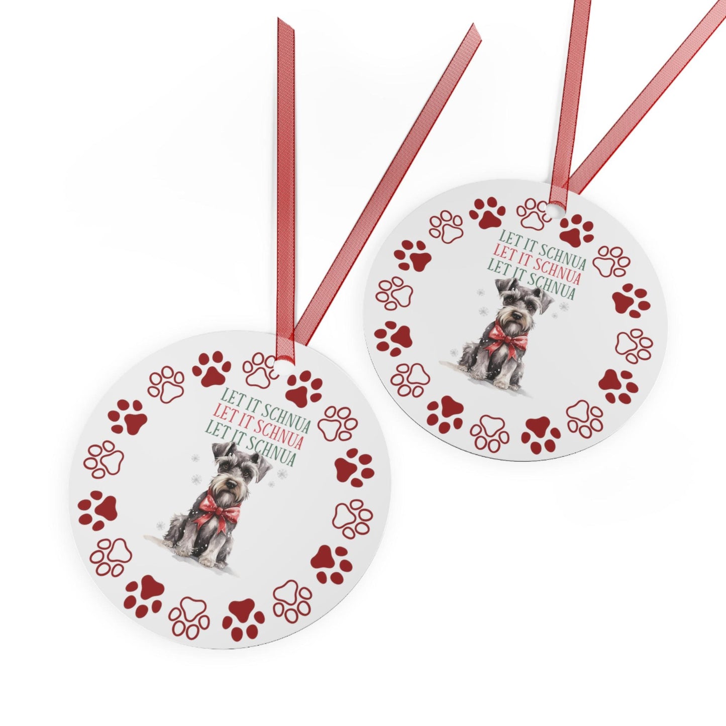 Schnauzer Dog Metal Ornaments: Double-Sided Festive Ornament for Dog Lovers, Unique Holiday Gift, dog mom,  Christmas Tree Decor,