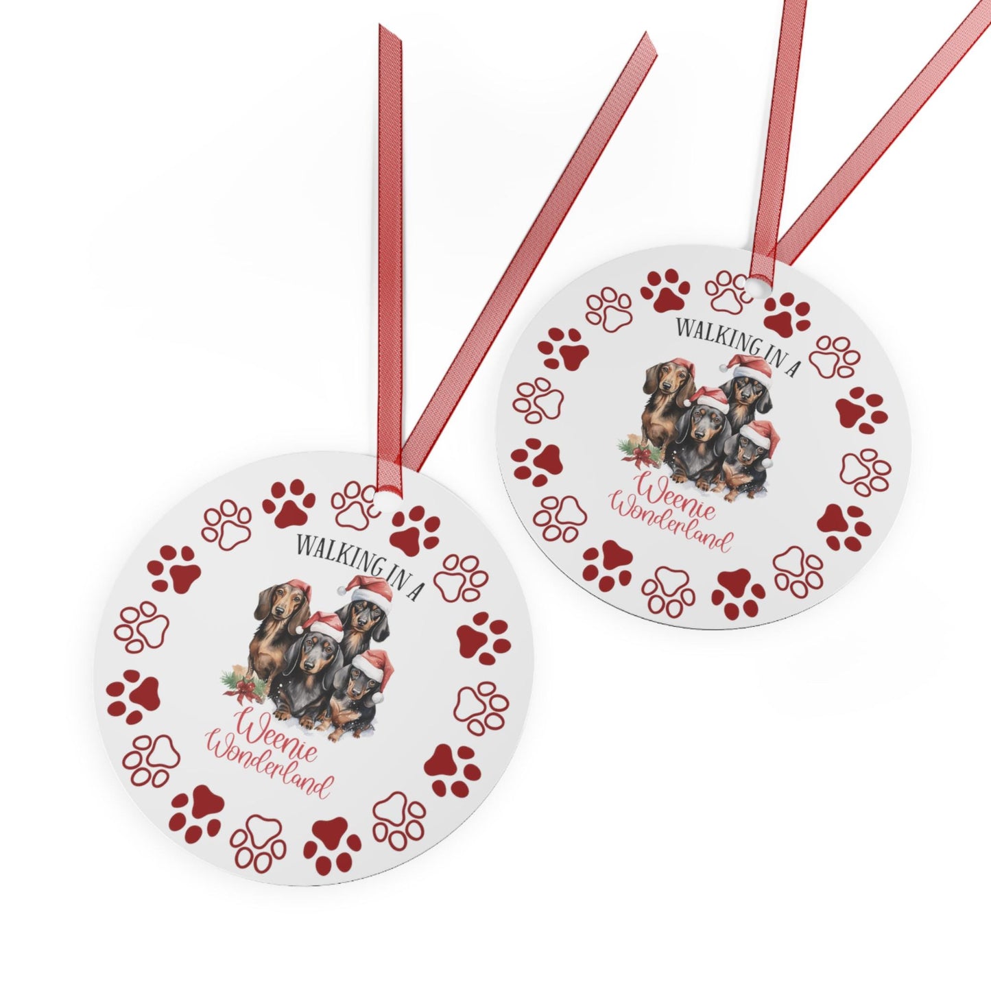 Weenie Dogs Metal Ornaments: Double-Sided Festive  Ornament for Dog Lovers, Unique Holiday Gift, dog mom,  Christmas Tree Decor,