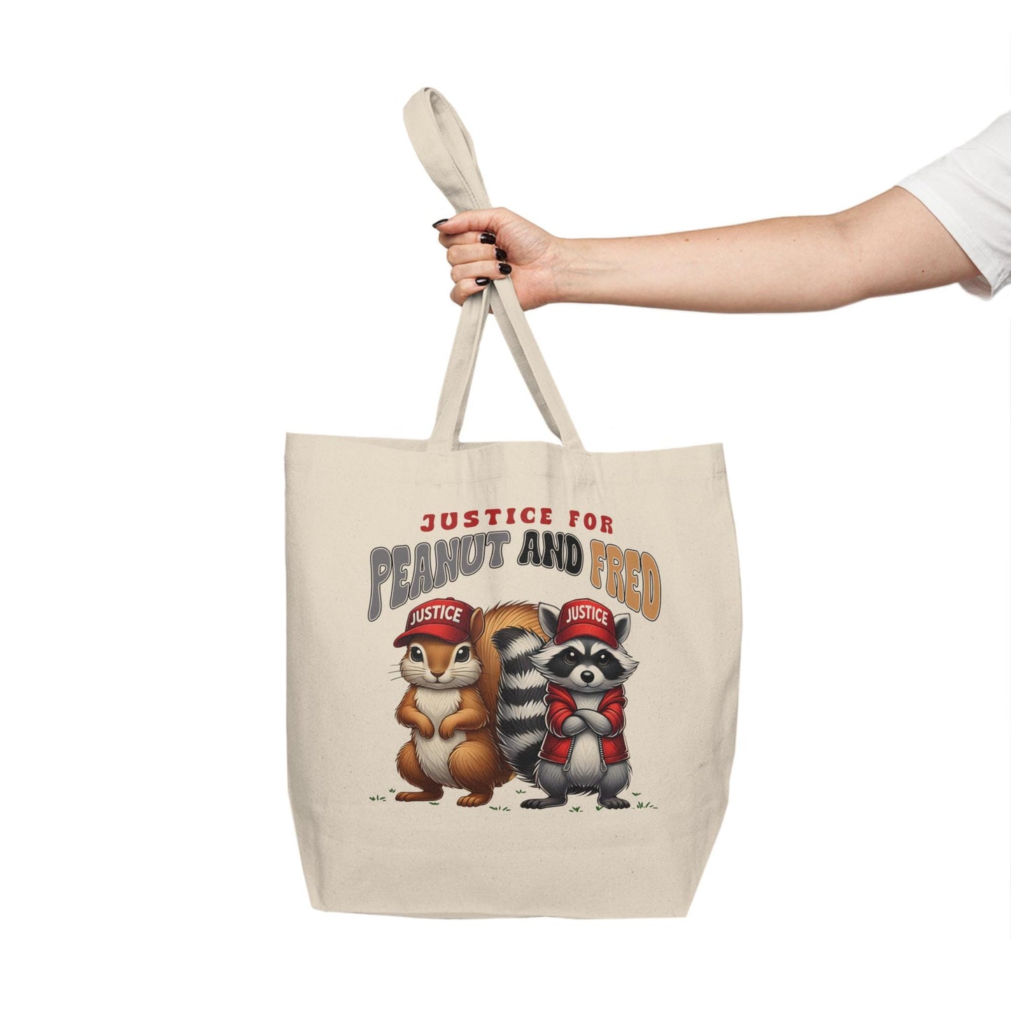 Funny Trump Canvas Tote Bag : Peanut the Squirrel and Fred  Justice for Peanut, Trump MAGA 2024, Humor for Republican Eco- Friendly Gift Bag