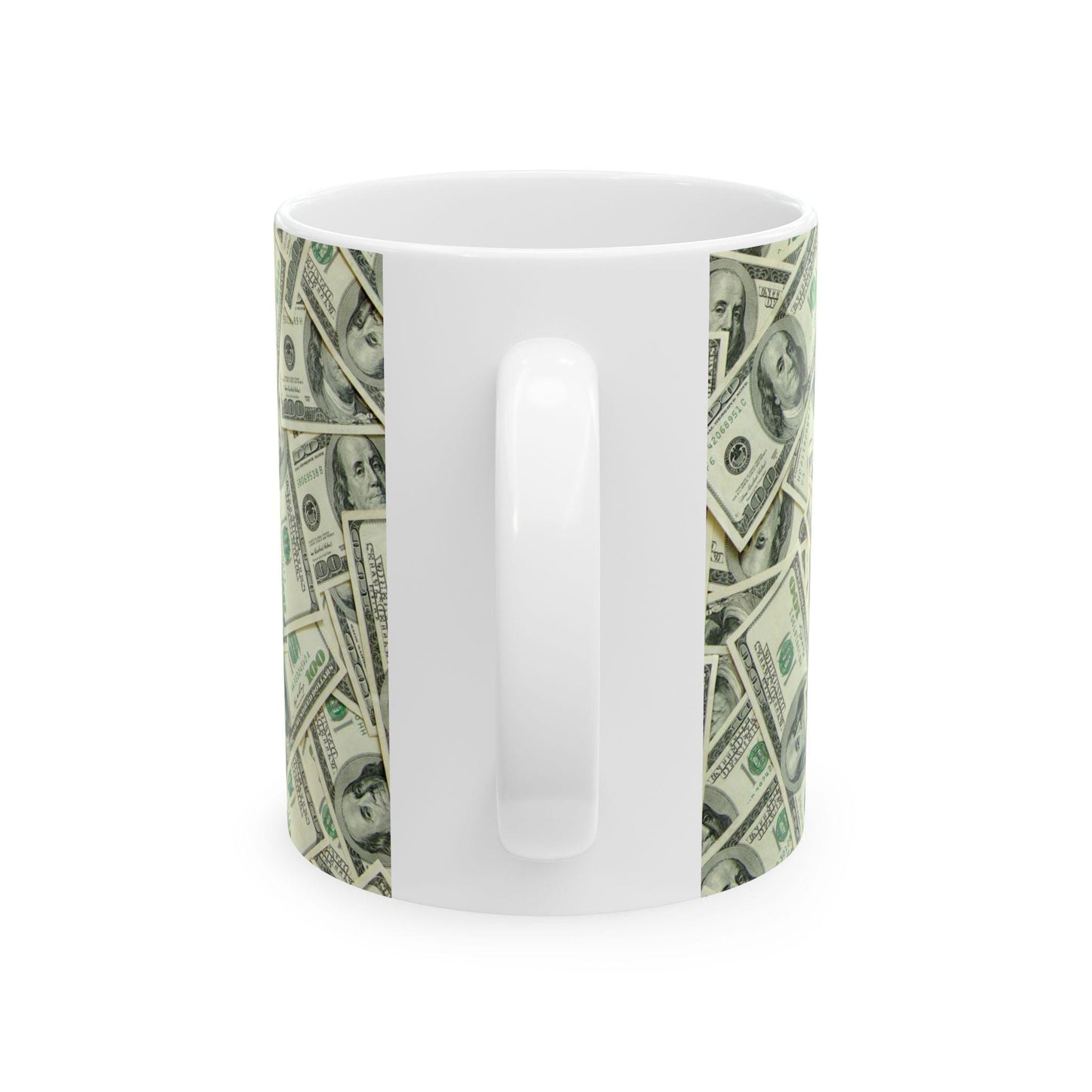 Show Me The Money Ceramic Mug | 11oz Hundred Dollar Bill Themed Coffee Cup | Perfect Gift for Cash Lovers