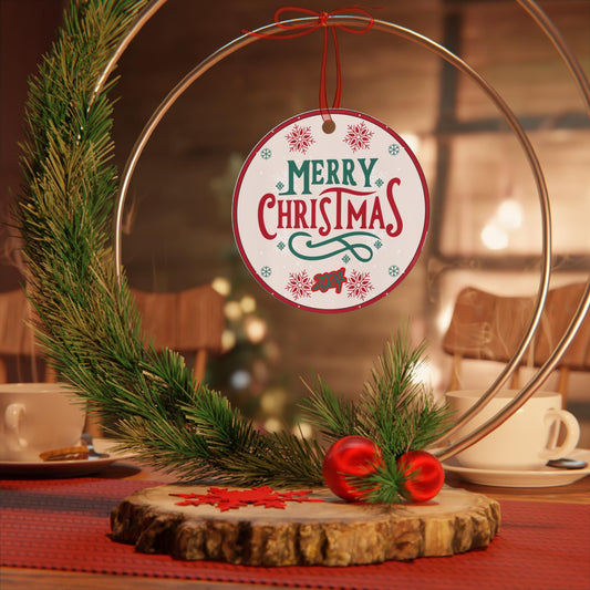 Merry Christmas 2024: Originally Designed Round Metal Christmas Ornaments | Perfect Holiday Decor & Gifts