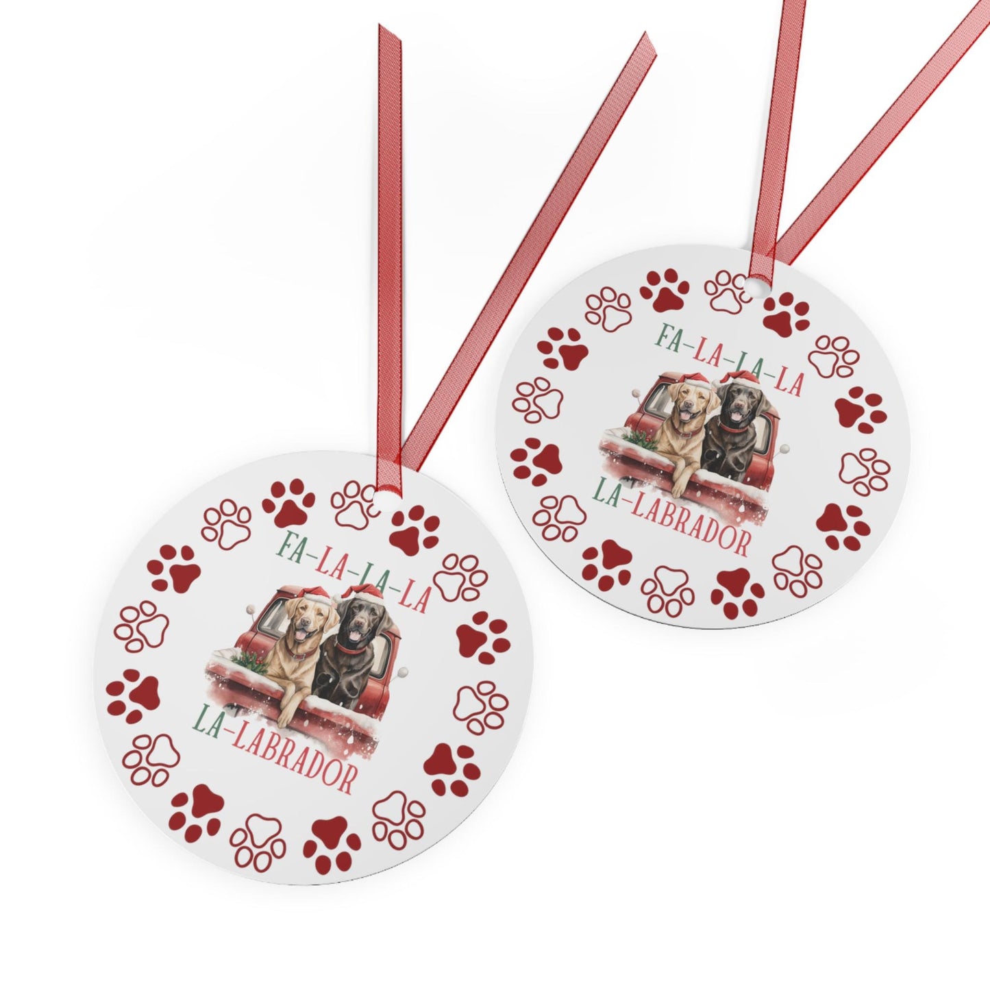 Labradors Metal Ornaments: Double-Sided Festive Ornament for Dog Lovers, Unique Holiday Gift, Labradors dog mom,  Christmas Tree Decor,