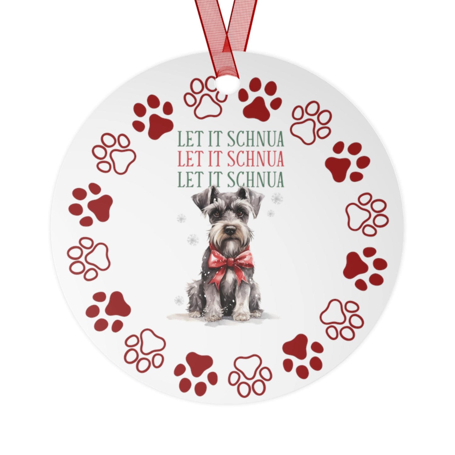 Schnauzer Dog Metal Ornaments: Double-Sided Festive Ornament for Dog Lovers, Unique Holiday Gift, dog mom,  Christmas Tree Decor,