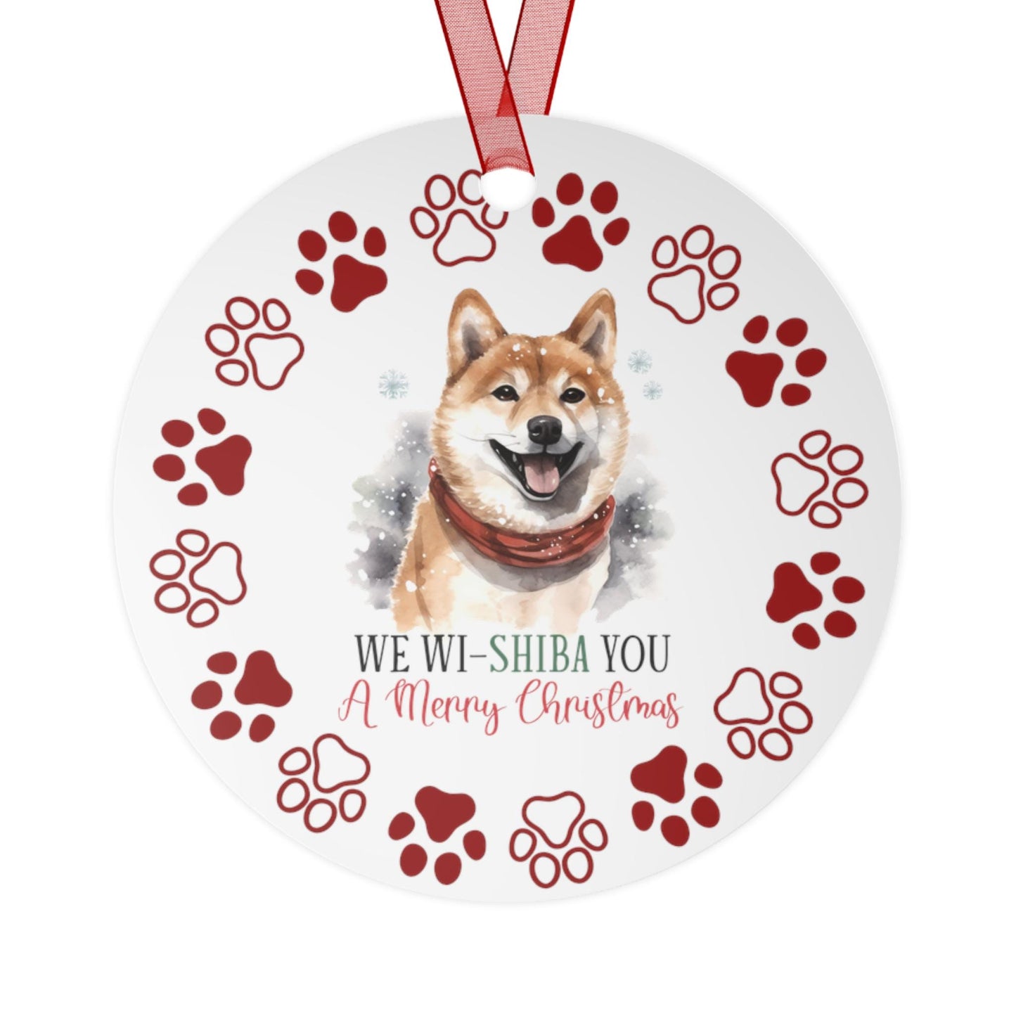 Shiba Dog Metal Ornaments: Double-Sided Festive Ornament for Dog Lovers, Unique Holiday Gift, dog mom, Christmas Tree Decor