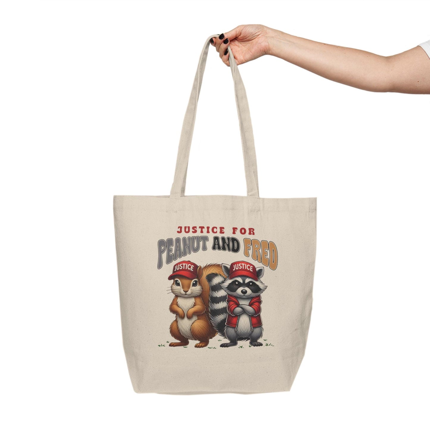 Funny Trump Canvas Tote Bag : Peanut the Squirrel and Fred  Justice for Peanut, Trump MAGA 2024, Humor for Republican Eco- Friendly Gift Bag