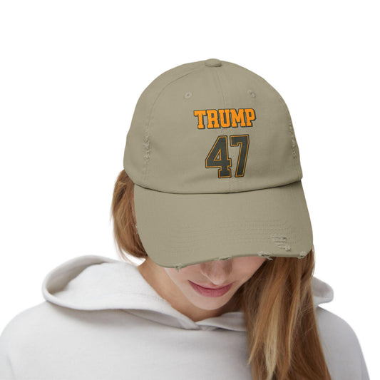 Trump 47 Unisex Distressed Cap, Maga Hat, Trump 2024, Republican Gift, Military Colors, Vintage Fashion